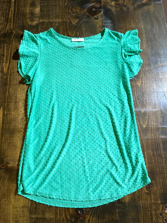 Green Dotted Swiss Top