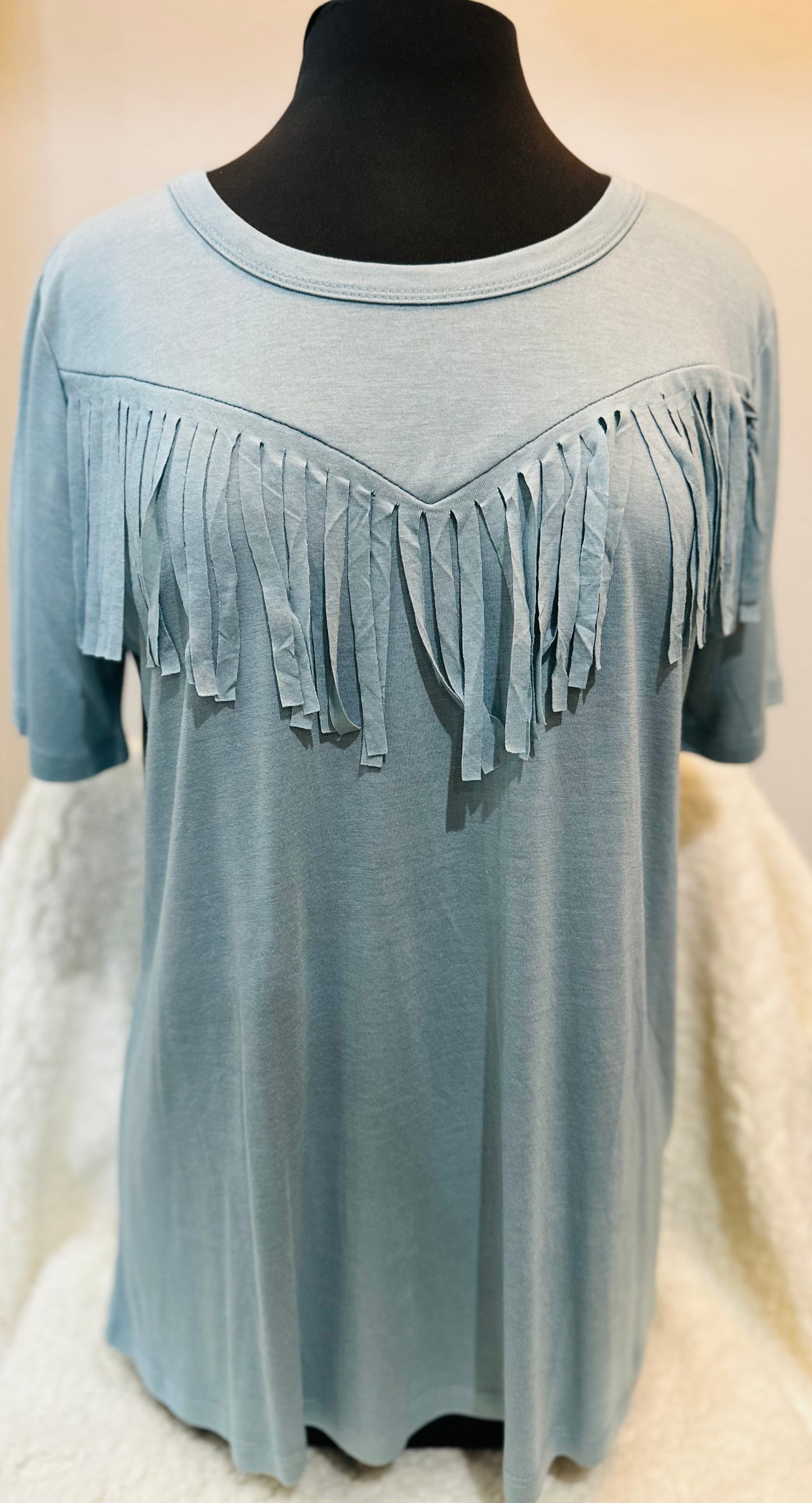 Teal Ruffle Top
