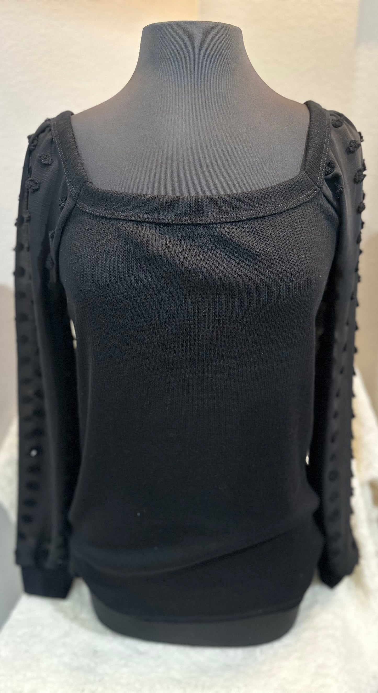 Long Bubble Sleeve Swiss Top