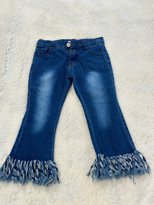 Girls Dark Distressed Pants