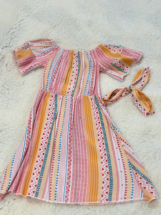 Girls Aztec Stripe Dress