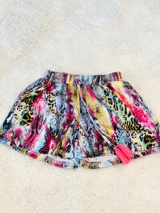 Girl Multi-Colored Snake Skin Shorts