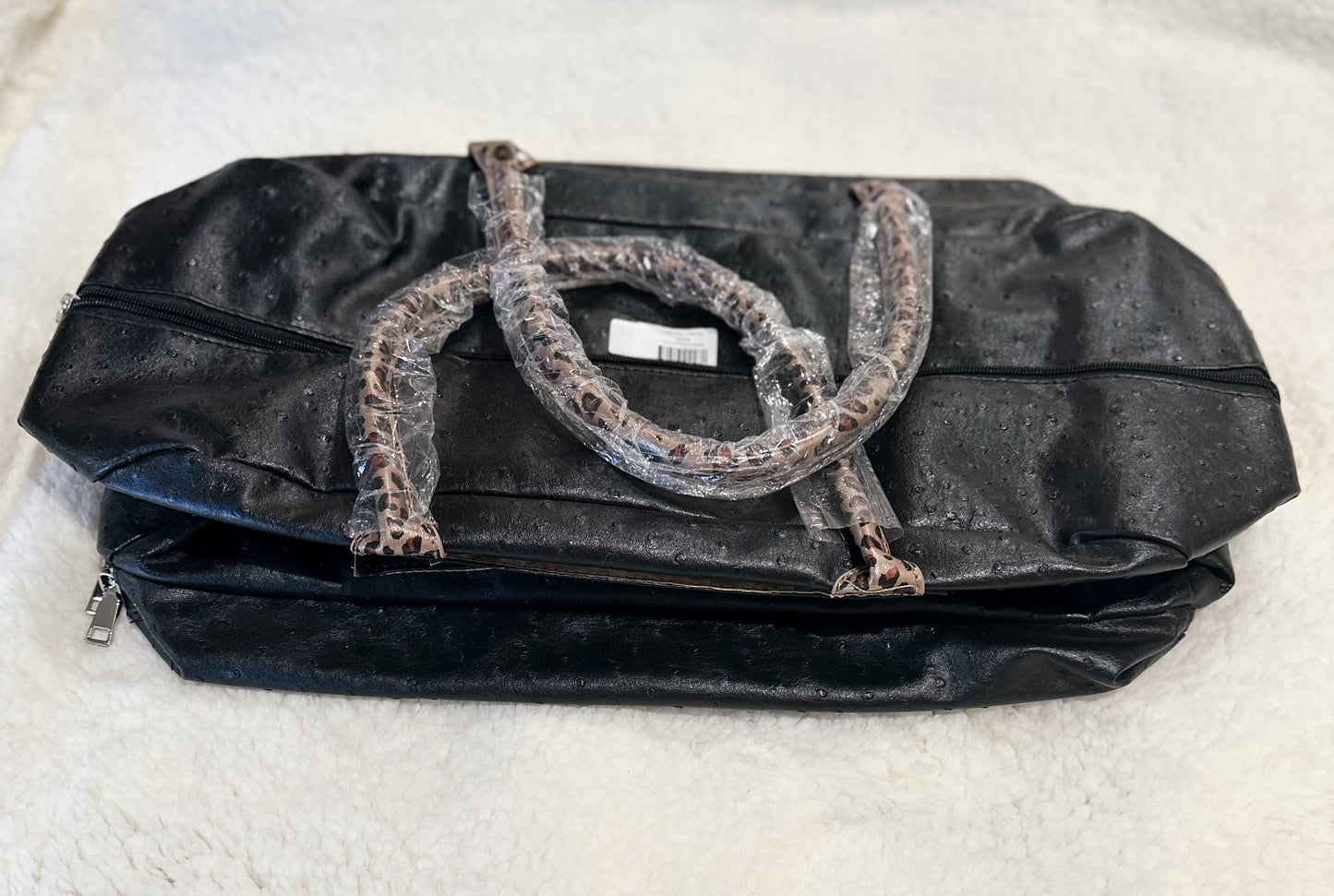 Black Leopard Tote