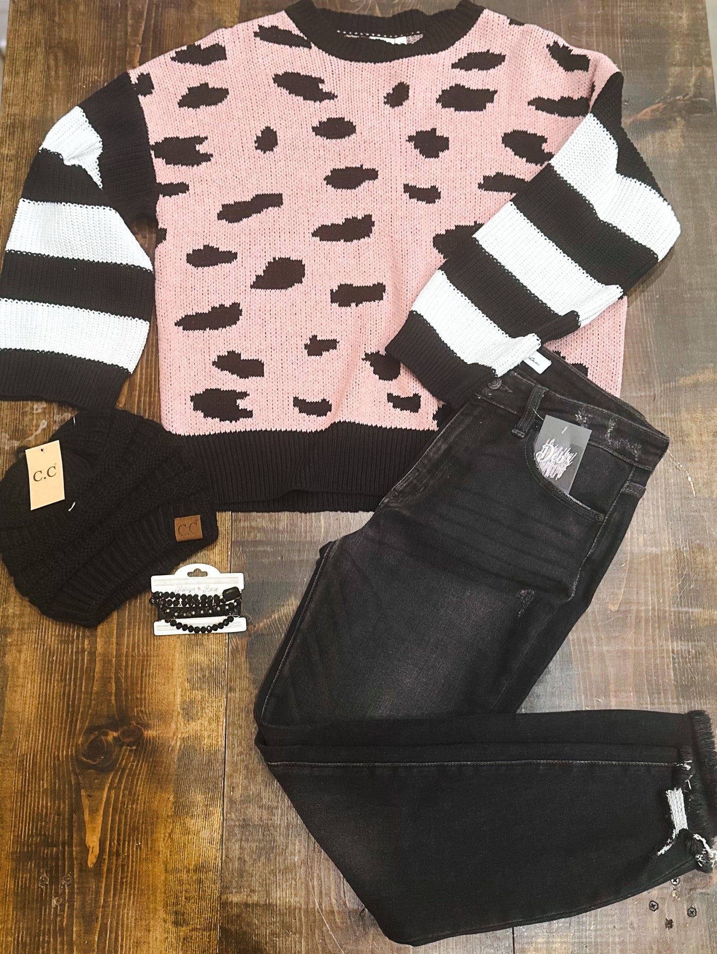 Pink/Black Sweater