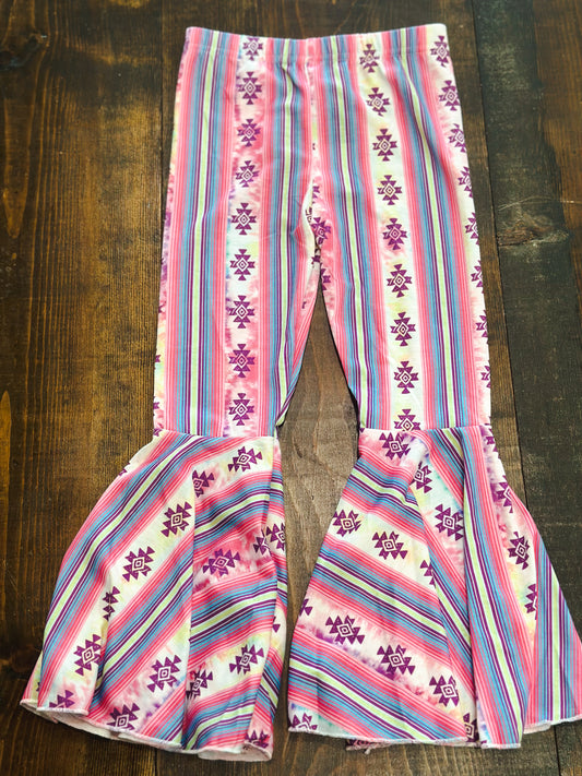 Girls Aztec Print Bell Bottoms