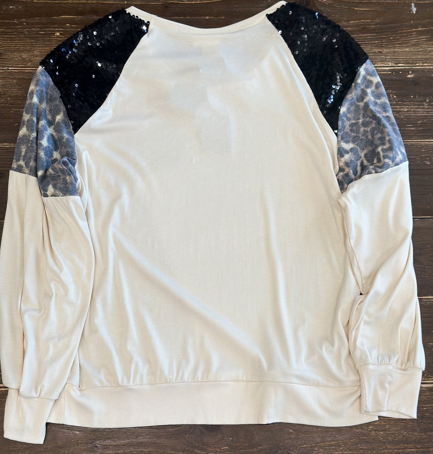 Cream Leopard Sequin