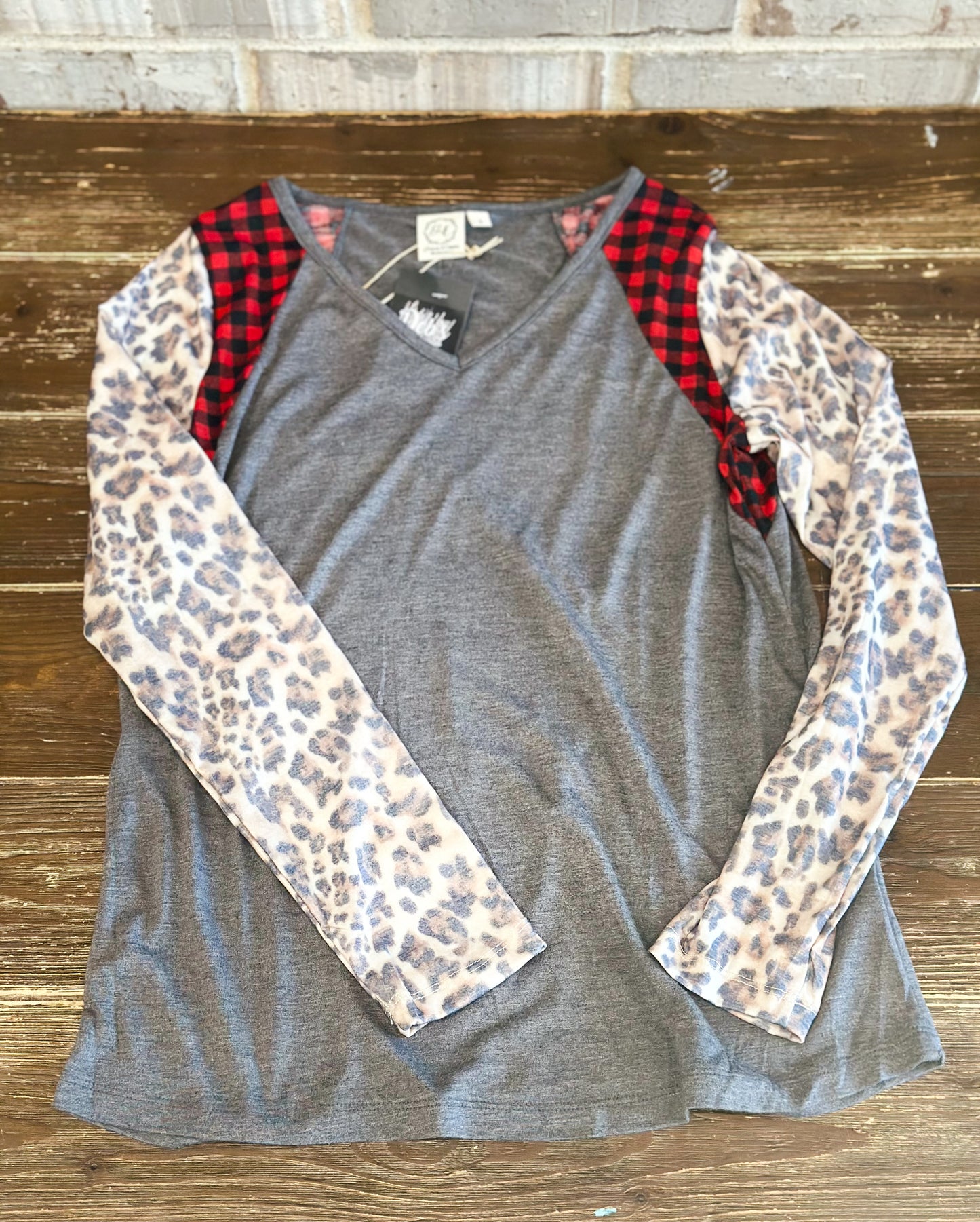 Buffalo Plaid Leopard Long Sleeve