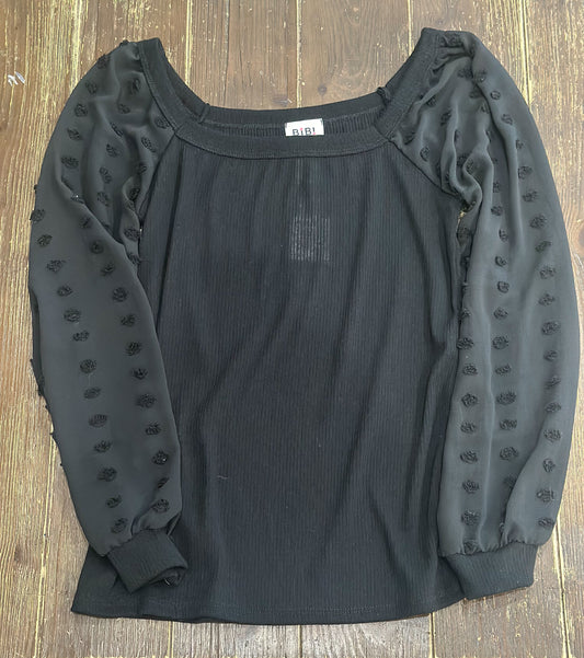 Long Bubble Sleeve Swiss Top