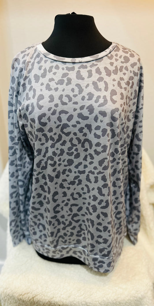 Grey Leopard Long Sleeve