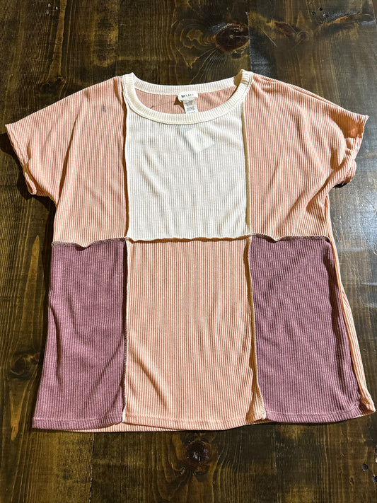 Peach/Berry Block Top
