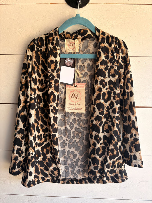 Girls Leopard Cardigan