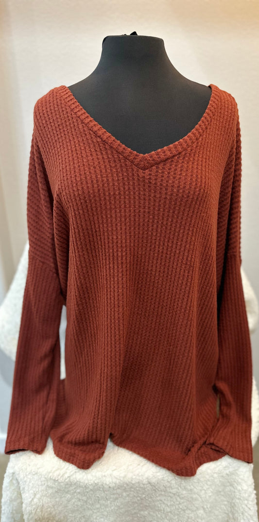 Waffle Knit Top