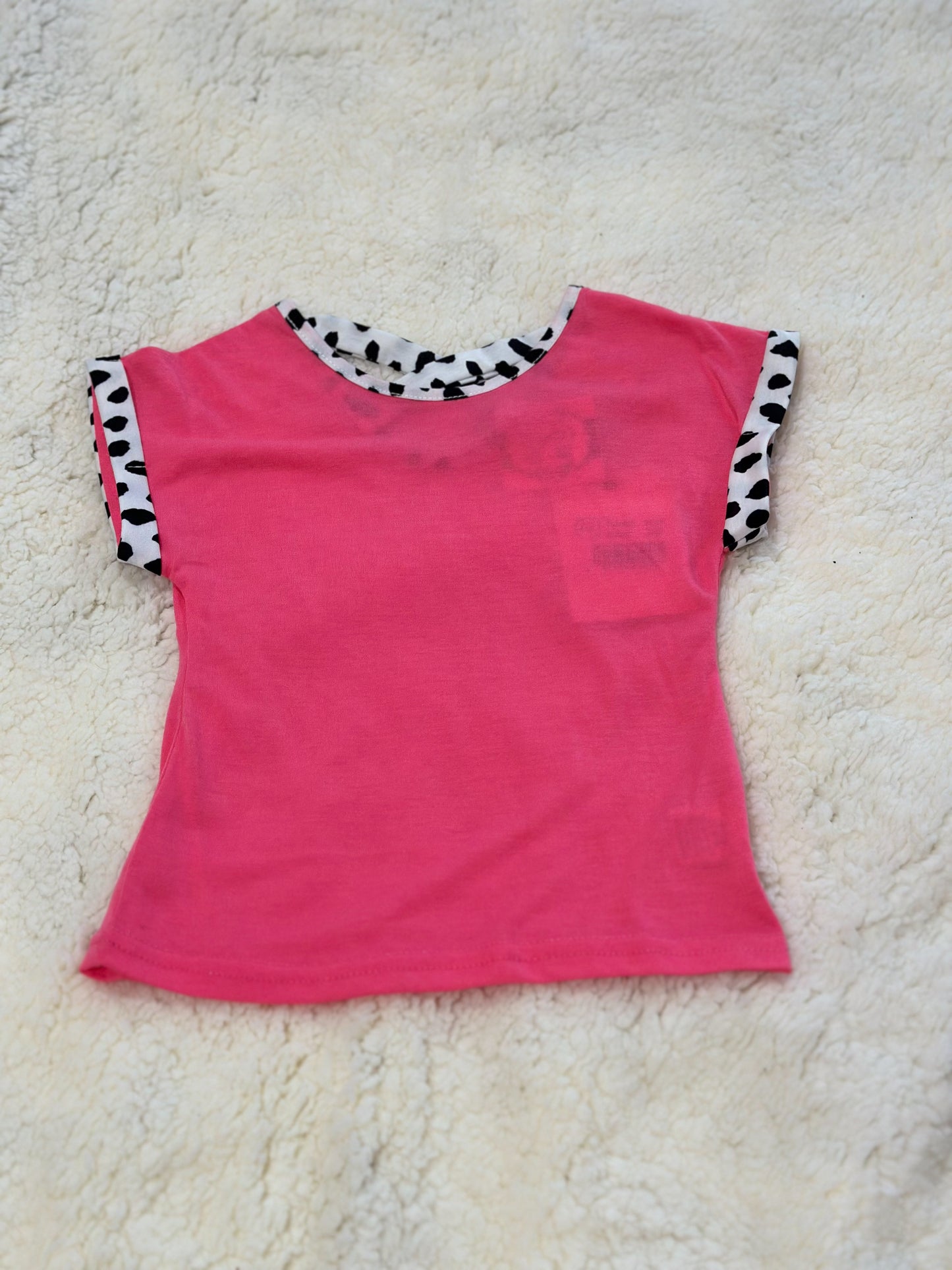 Hot Pink Short Sleeve w/ Criss Cross Back