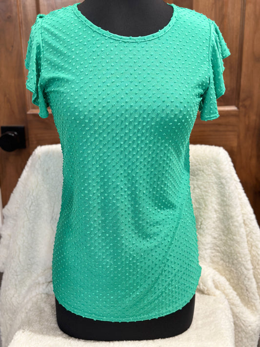 Green Dotted Swiss Top