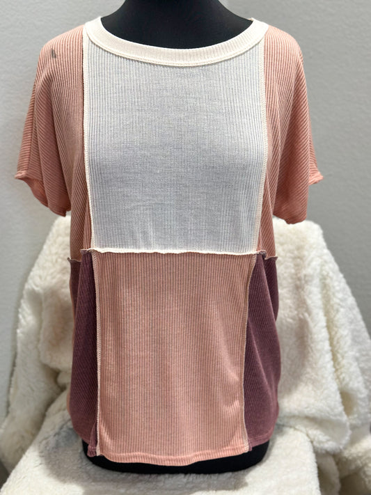 Peach/Berry Block Top