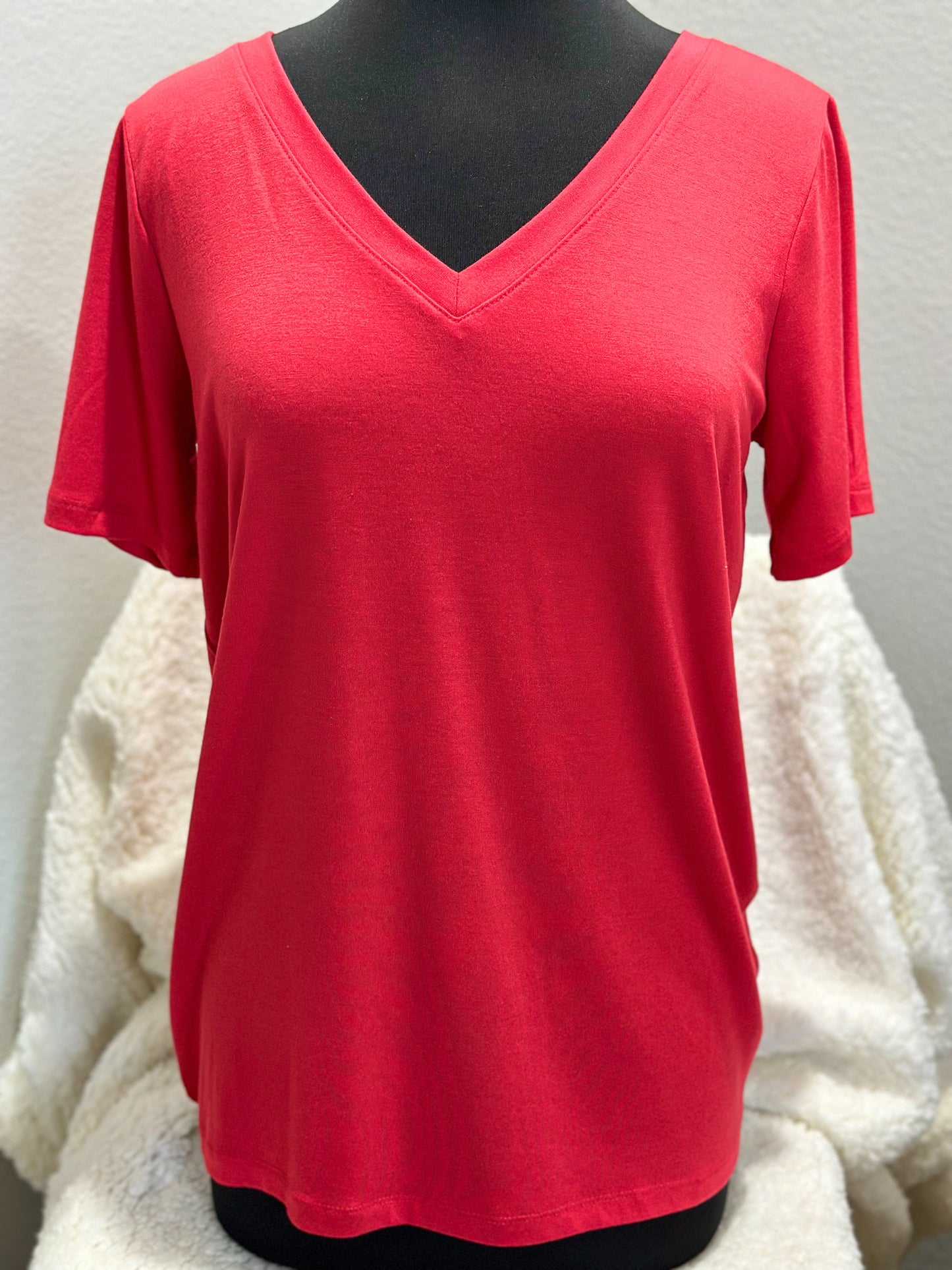 Basic Red V Neck