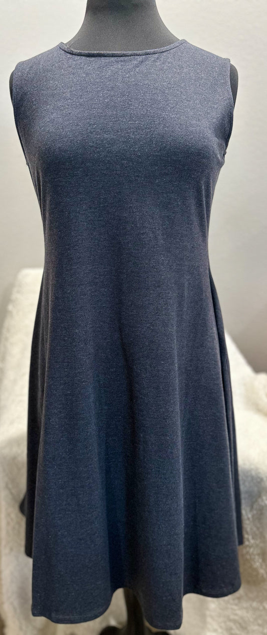 Sleeveless Charcoal T Shirt Dress