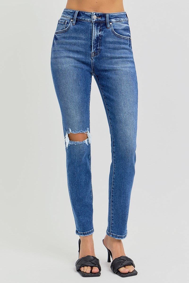 Risen High Rise Ankle Skinny Jeans