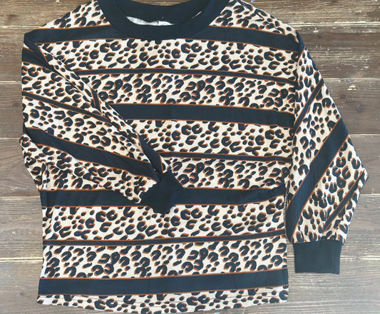 Leopard Black Stripe Sweater