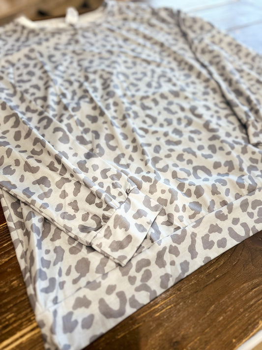 Grey Leopard Long Sleeve