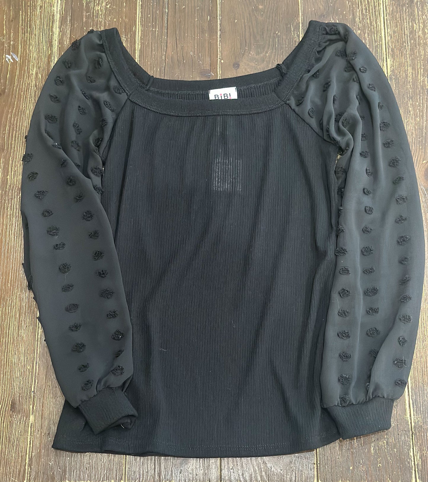 Long Bubble Sleeve Swiss Top
