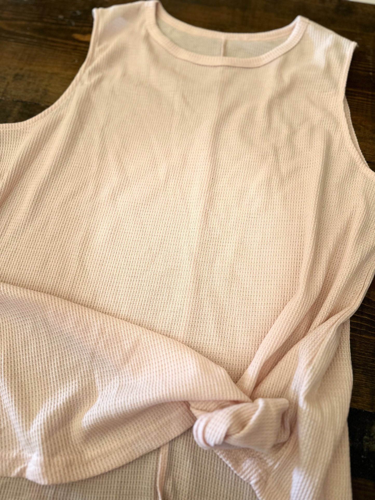 Blush Waffle Knit Tank